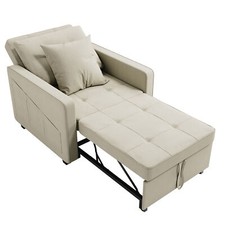 Cream Single 3-in-1 Sofa Bed