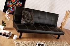 Single Faux Leather Sofa Bed